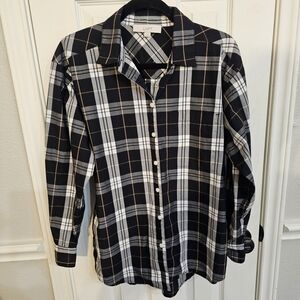 LOFT Black and White Button Down Shirt